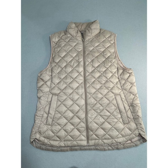 32 Degrees Heat Jackets & Blazers - 32 Degrees‎ Heat Puffer Vest Women XL Beige Quilted Full Zip Sleeveless Jacket
